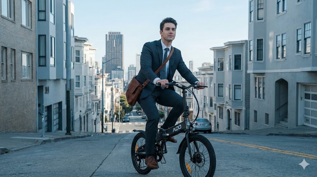 坂道を軽快に登る様子